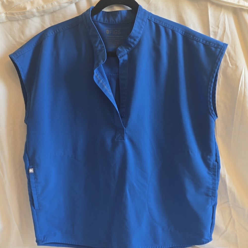 Figs Royal Blue Sleeveless Top